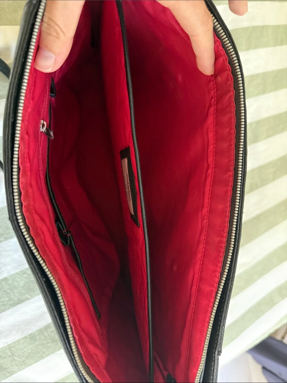 Knomo Sleek Professional Black Leather Tote